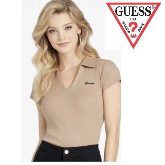Guess Tan Polo Top - Picture 1 of 9